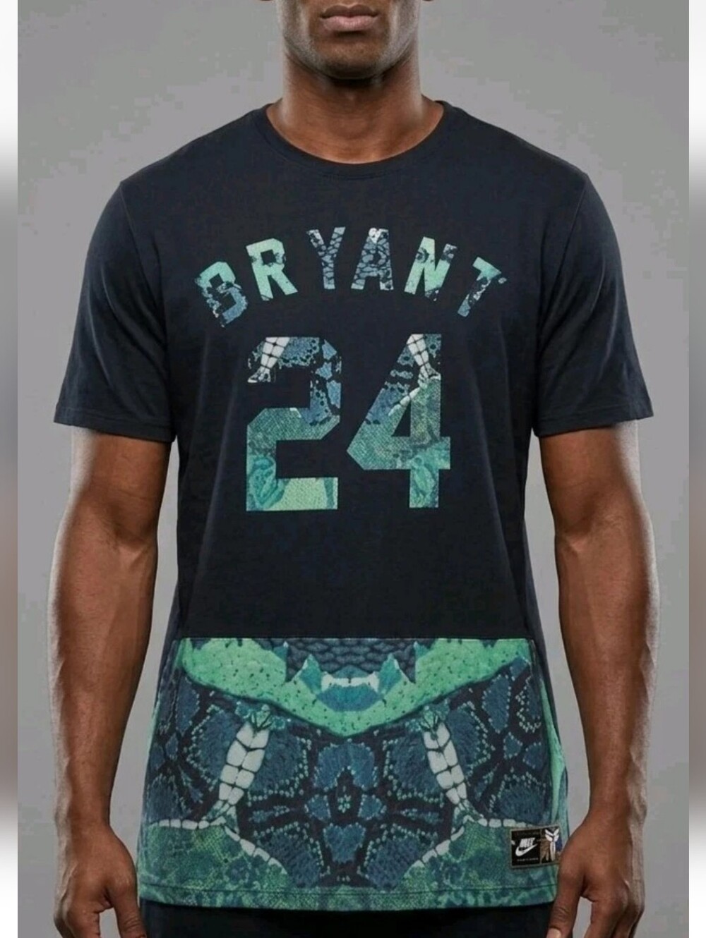 Vtg Kobe Bryant 24 The Nike Tee Jersey T-Shirt Black Mamba Snake Skin Print! XXL